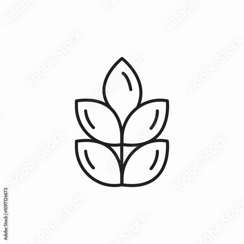 wheat grain icon sign vector