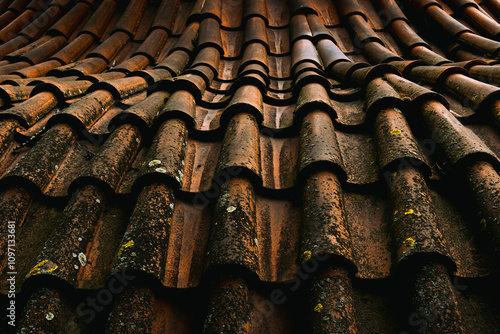 Photography Rustic Terracotta Roof Tiles of Malá Strana, Prague