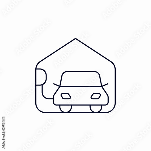 car garage electric charge icon sign vector