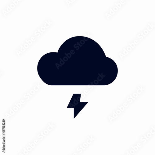 cloud bolt raining icon sign vector