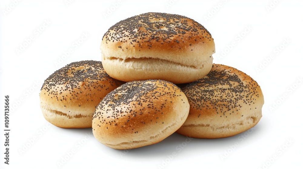 Stack of various bagels arranged neatly on a light background Stack of various bagels arranged neatly on a light background