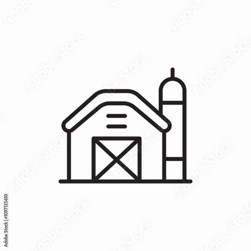 farm barn icon sign vector