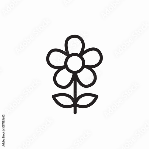 flower plant icon sign vector