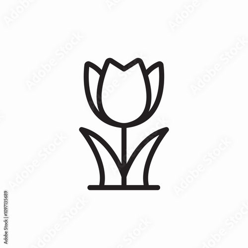 flower tulip icon sign vector
