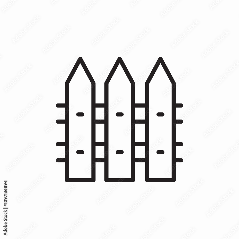 village fence icon sign vector village fence icon sign vector
