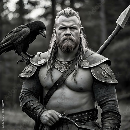 Viking Warrior in Forest