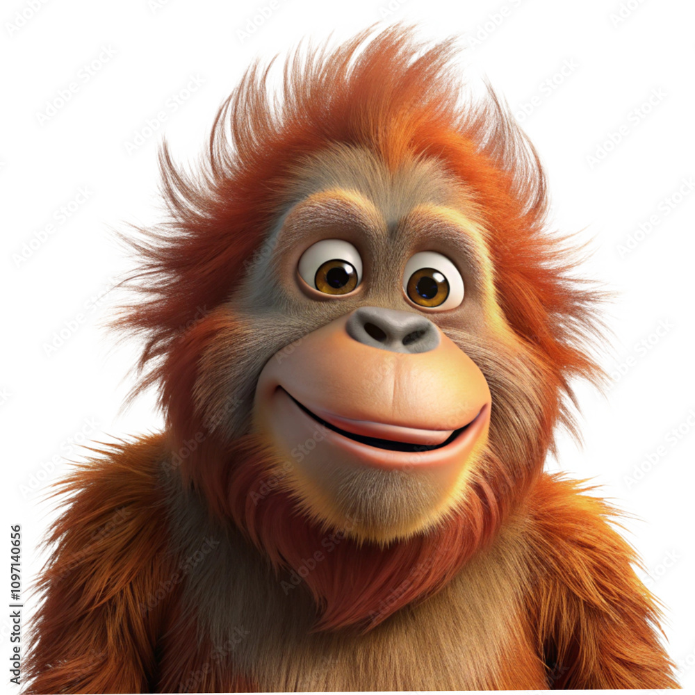 Joyful Orangutan Smiling Brightly Joyful Orangutan Smiling Brightly