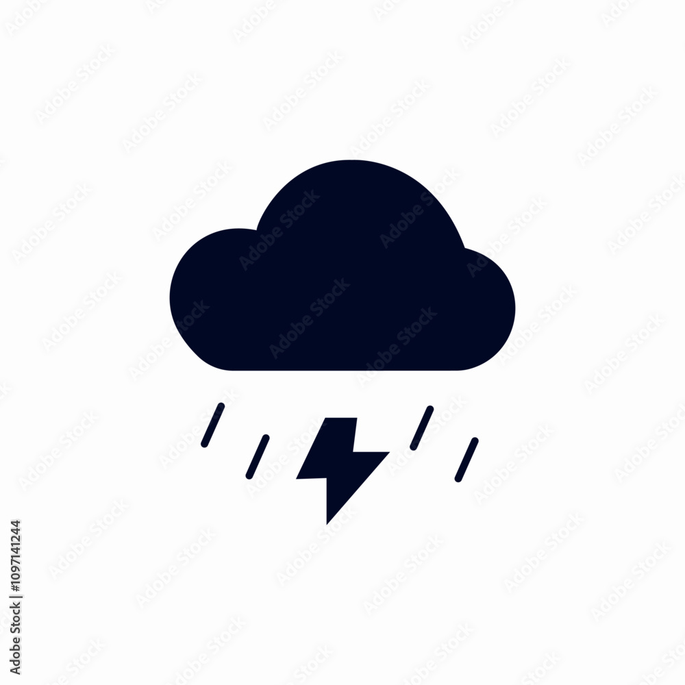 cloud rain lightning icon sign vector cloud rain lightning icon sign vector