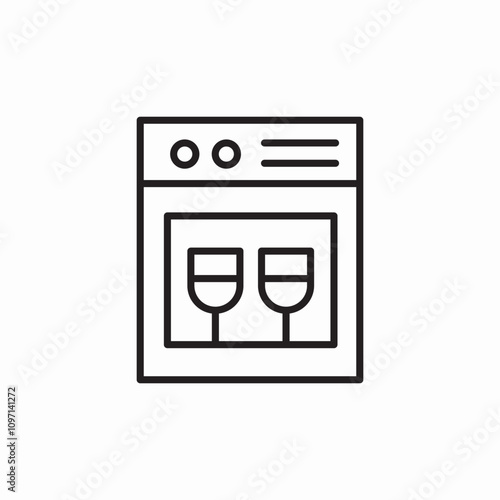 dish washer icon sign vector