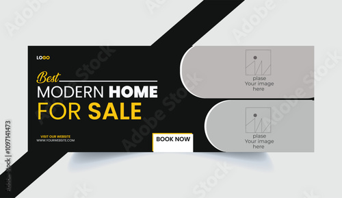 Modern home Facebook cover vector design template