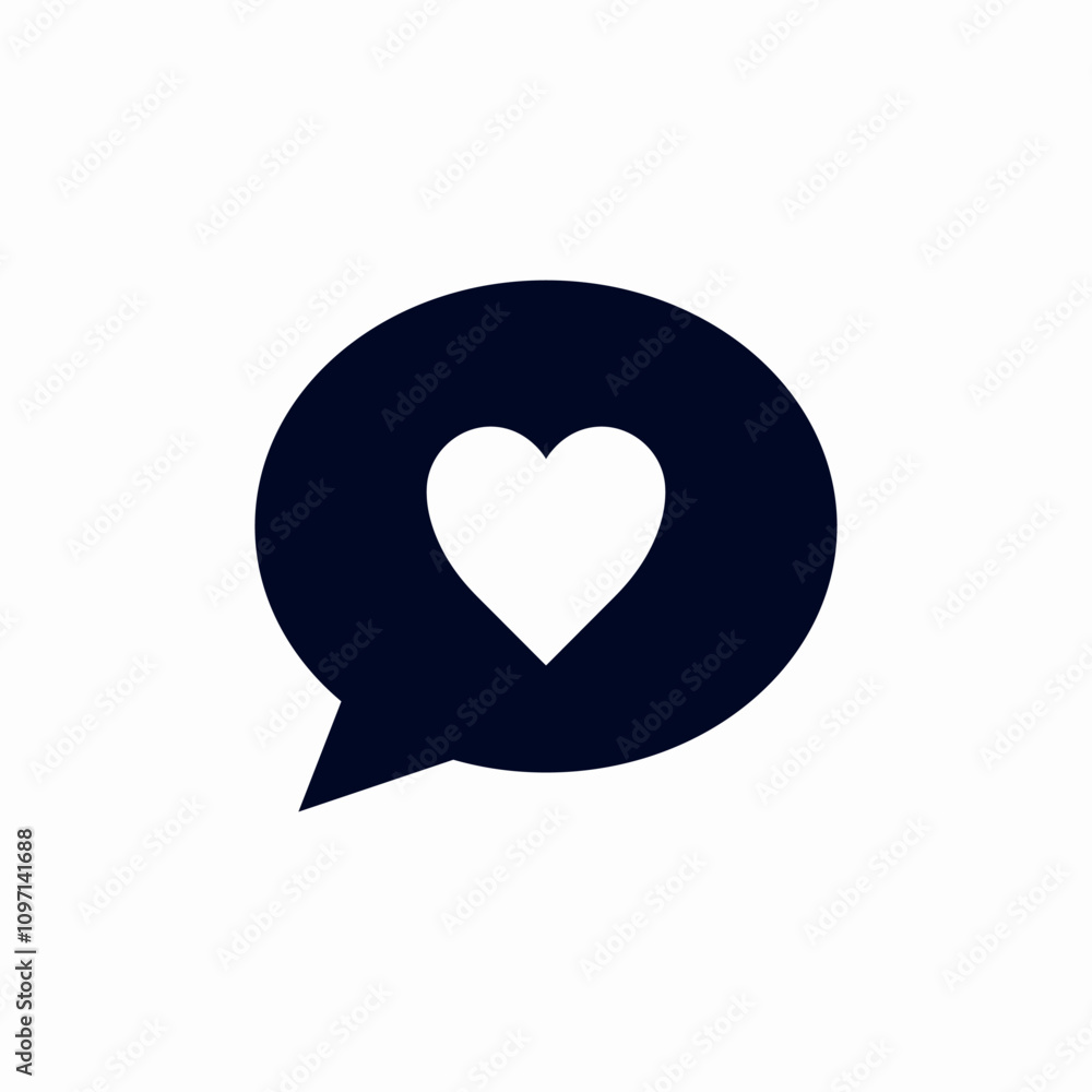 heart love speech bubble icon sign vector heart love speech bubble icon sign vector