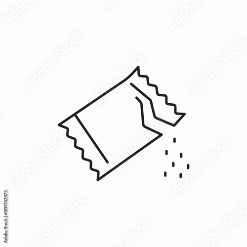 one off sugar package icon sign vector