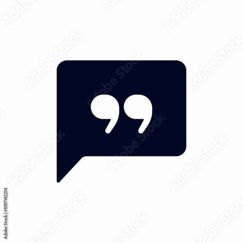quotes speech bubble icon sign vector