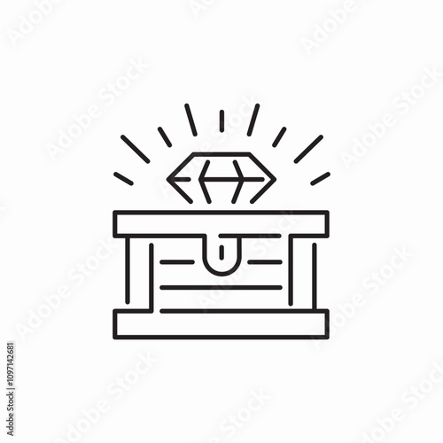 treasure diamond box icon sign vector