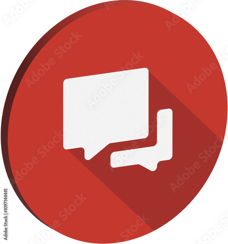 Free Download 3D Red Rectangle Chat Circle Icon with Shadow - GFXLoad