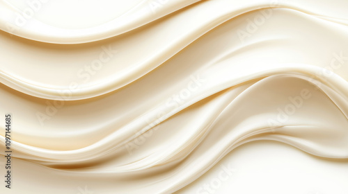 A smooth, creamy background featuring gentle curves and folds, creating an elegant and luxurious feel, perfect for beauty and skincare product displays.