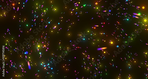 Abstract Colorful Glowing Particles Background