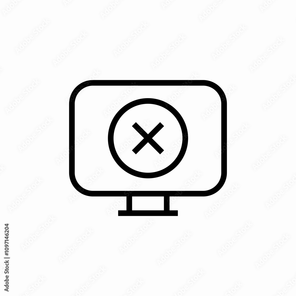 computer cross delete icon sign vector computer cross delete icon sign vector