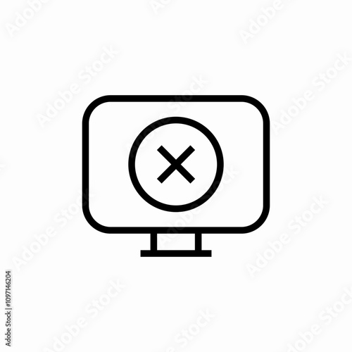 computer cross delete icon sign vector