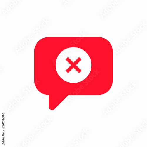 delete chat speech bubble icon sign vector