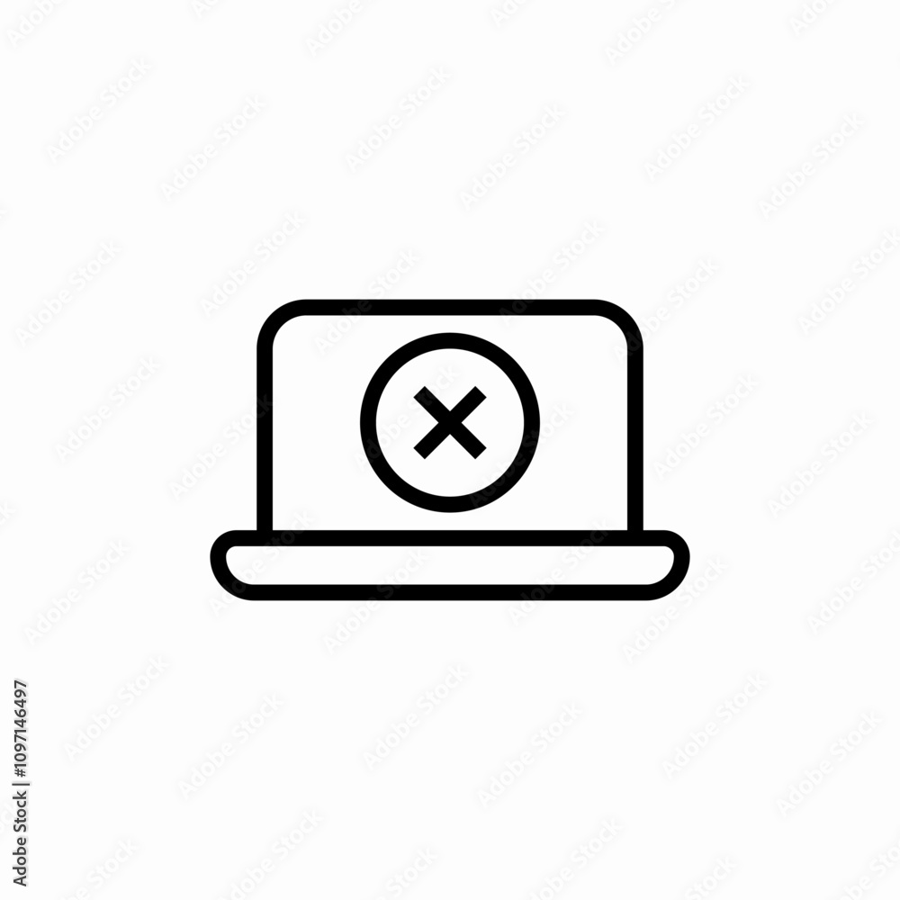 laptop delete icon sign vector laptop delete icon sign vector