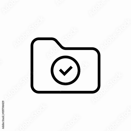 folder check mark icon sign vector