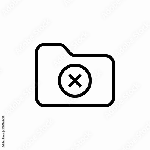 folder delete icon sign vector