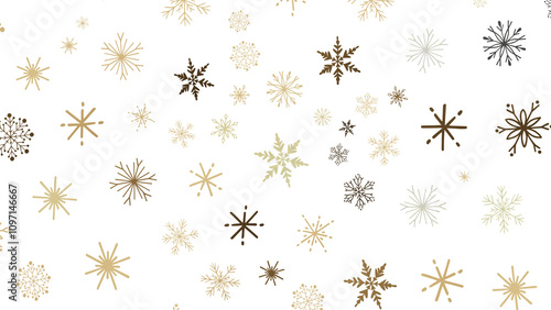 Abstract Gold Star Falling Soft Focus Background, 3D rendering.