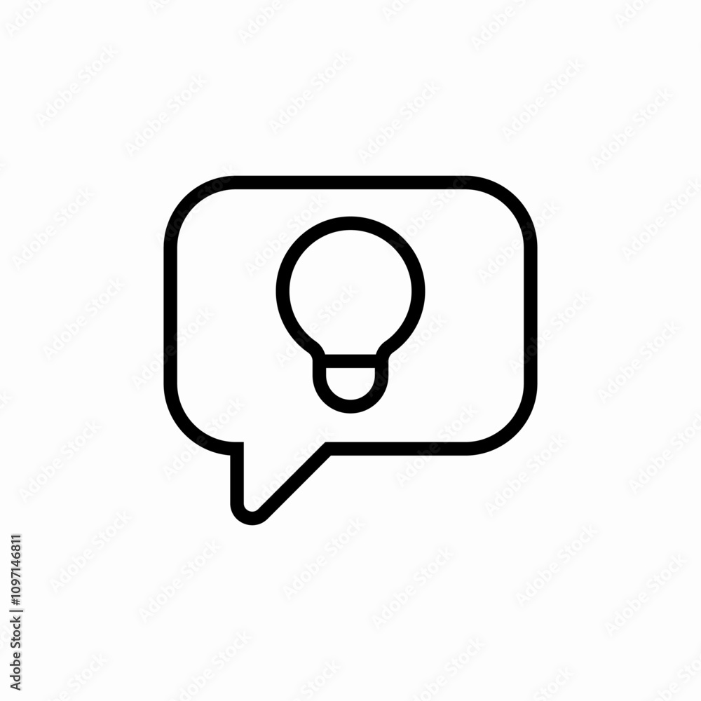 speech bubble light bulb idea icon sign vector speech bubble light bulb idea icon sign vector