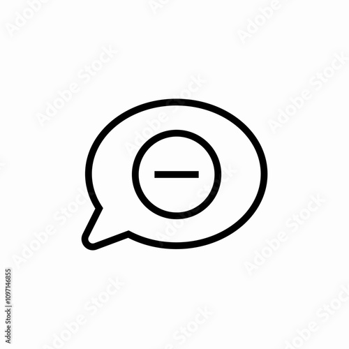 speech bubble minus remove chat icon sign vector