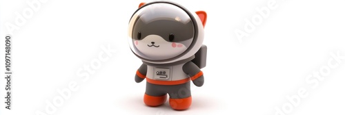 A cute cartoon animal in a space suit, designed for playful and imaginative purposes.