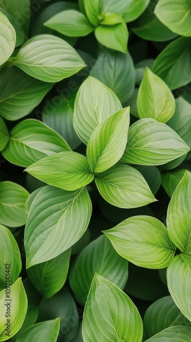 Lush green leaves showcasing vibrant textures and patterns in a natural setting during daylight