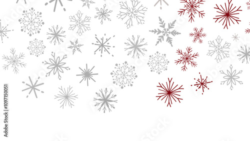 Sparkling Snowfall: Dynamic 3D Illustration of Falling Christmas Snowflakes