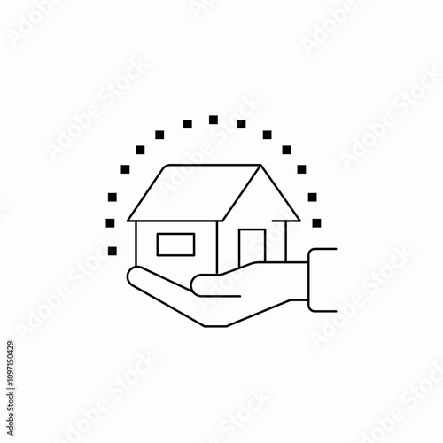 real estate insurance icon sign vector