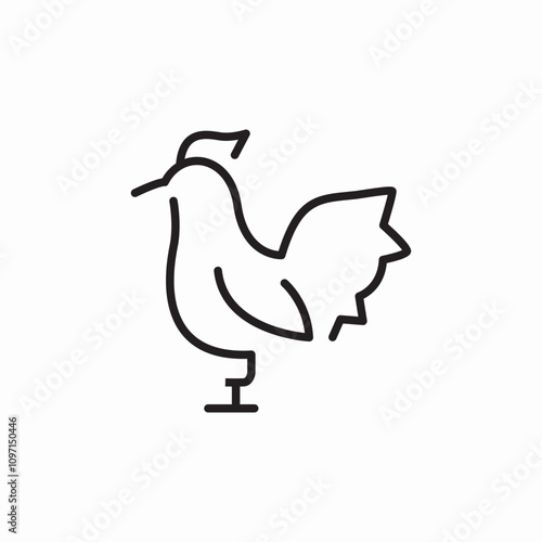 rooster bird icon sign vector