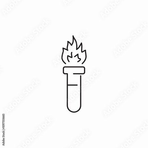 torch fire icon sign vector