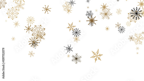 With Realistic Snowflakes Overlay On Light Silver Backdrop. Xmas Holidays