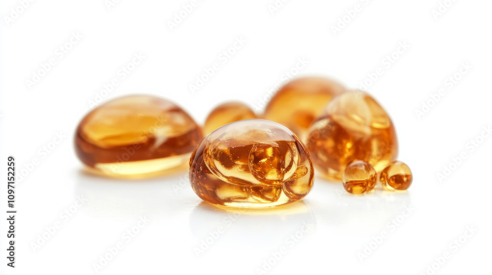 Macro one honey drops isolated on white background Macro one honey drops isolated on white background
