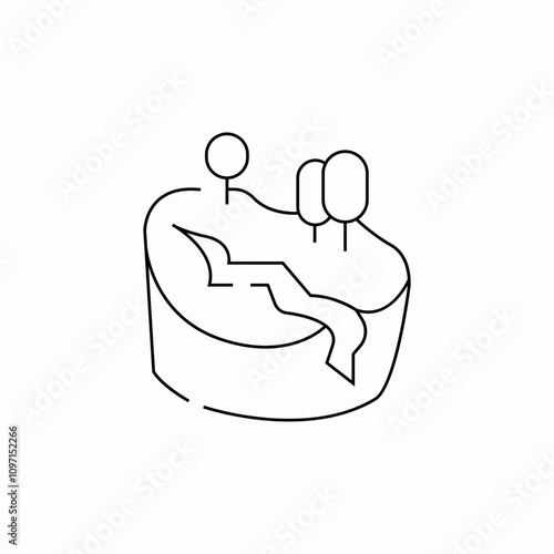 earthquake land crack icon sign vector