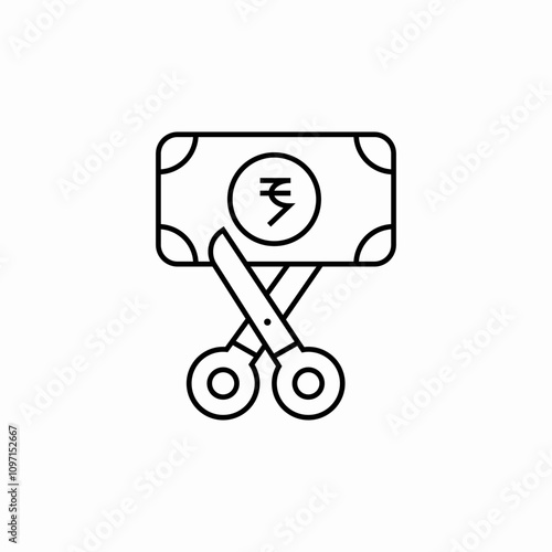 money cut icon sign vector