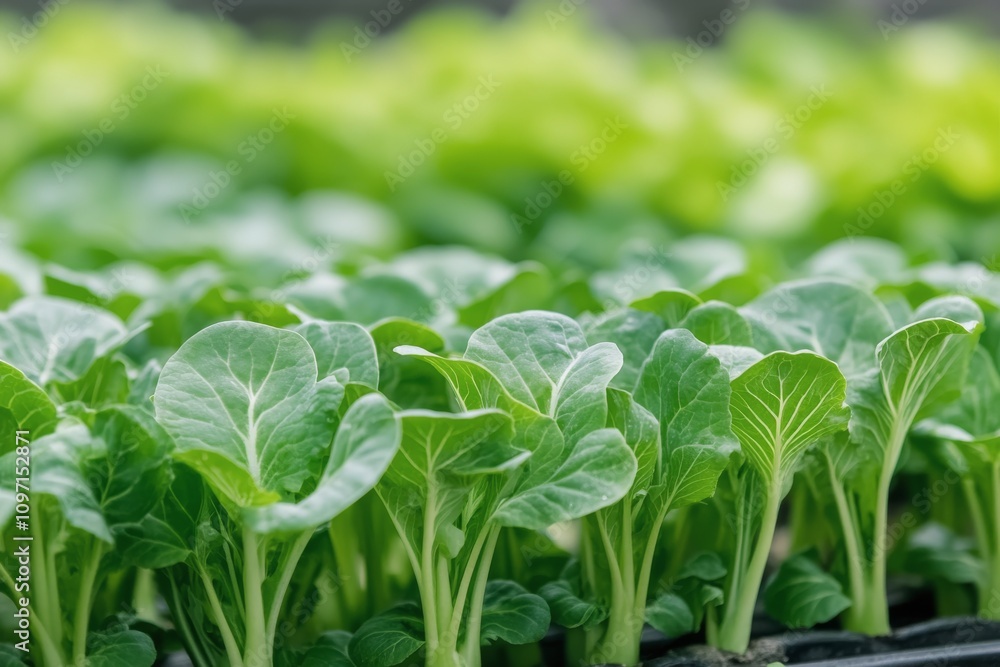 Obraz premium Fresh green seedlings thrive in rich soil in a bright garden during springtime