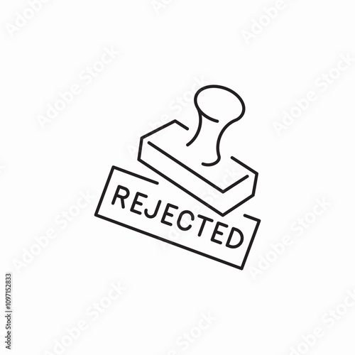rejected stamp icon sign vector