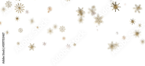 Flurry of Snowflakes: Radiant 3D Illustration Showcasing Falling Festive Snow Crystals
