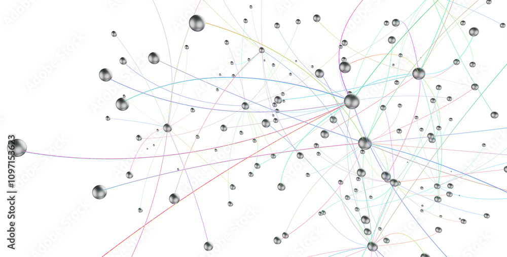 Abstract connected dots and lines. Concept of AI technology, Motion of digital data flow. Abstract connected dots and lines. Concept of AI technology, Motion of digital data flow.
