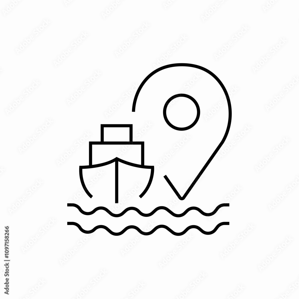 ship location icon sign vector ship location icon sign vector