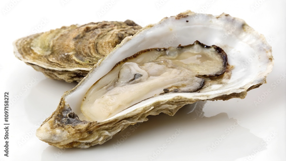 Oyster shell isolated on white background Oyster shell isolated on white background