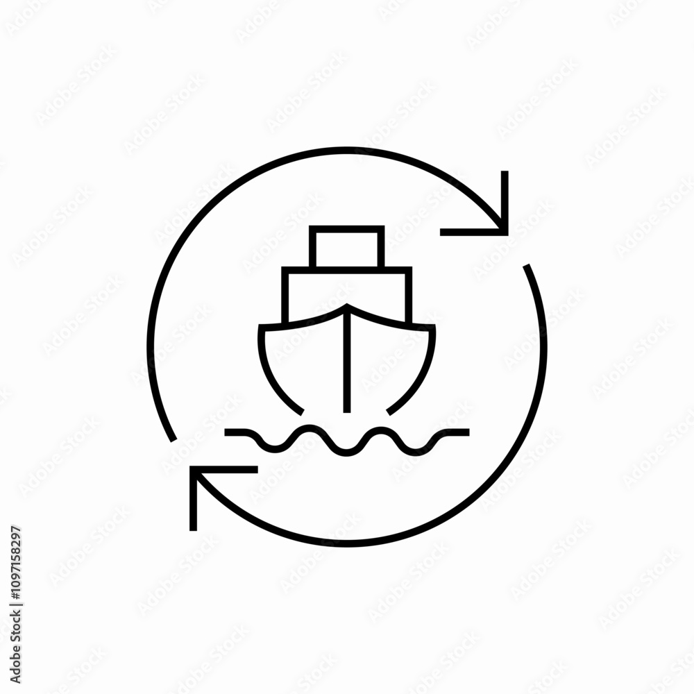 ship refresh icon sign vector ship refresh icon sign vector