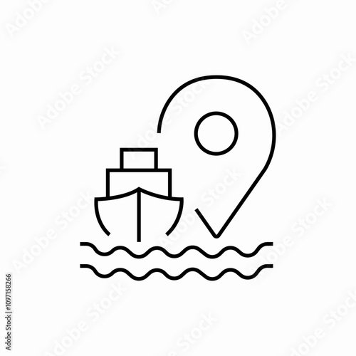 ship location icon sign vector
