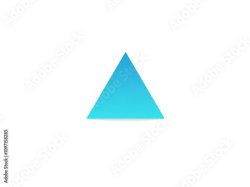 single equilateral triangle with gradient colors (blue to turquoise), floating in the center