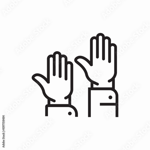 two hands here i am icon sign vector